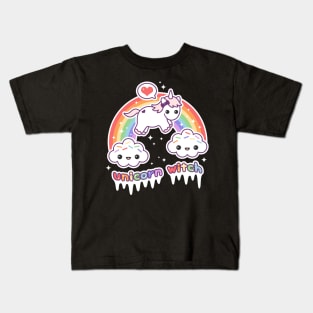 Kawaii Unicorn Witch Kids T-Shirt